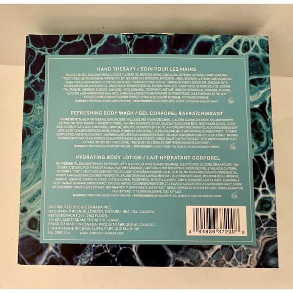 Crabtree & Evelyn La Source 4 pc Set Hand Cream Body Wash & Lotion + Loofa NEW - Picture 2 of 2